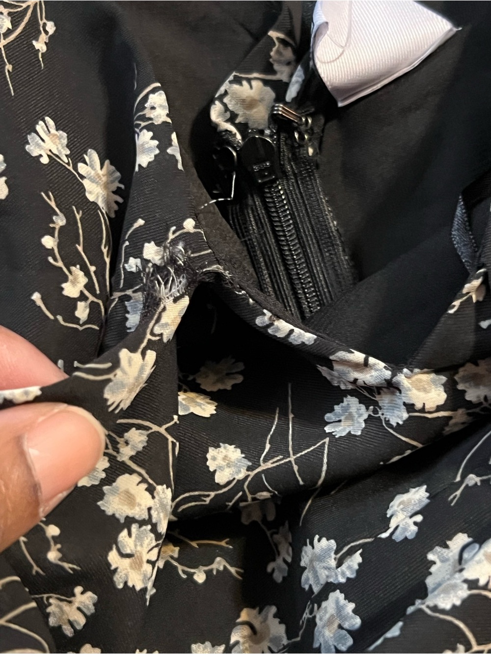 Black Floral Tie-Front Mini Dress - Picture 15 of 16